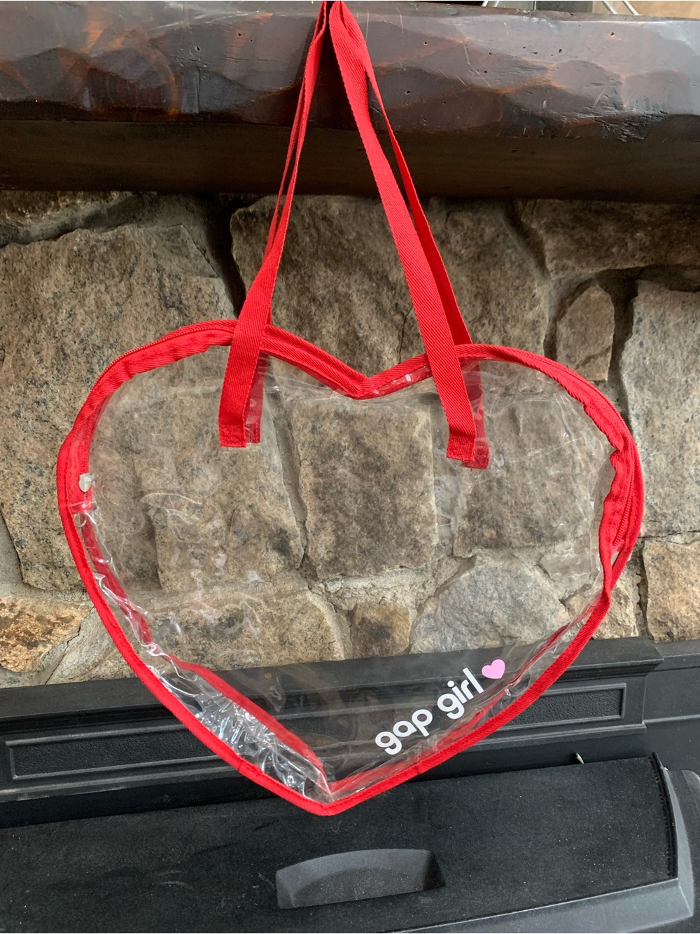 Gap Kids Gap Girl Heart Shaped Clear PVC Tote Zip Up Bag